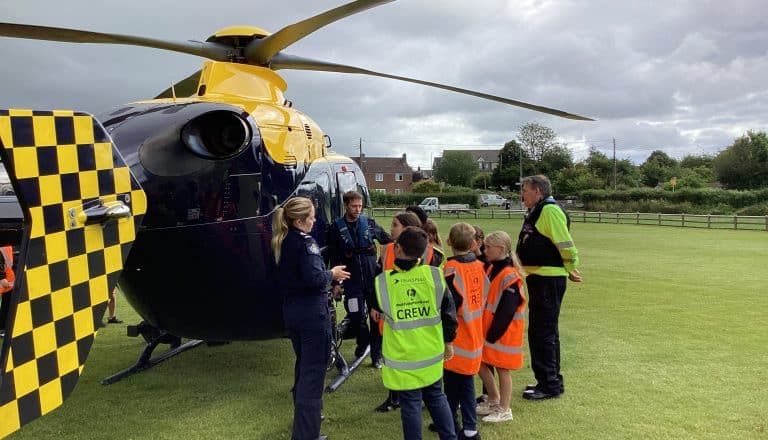 Mini Police get a flying visitor