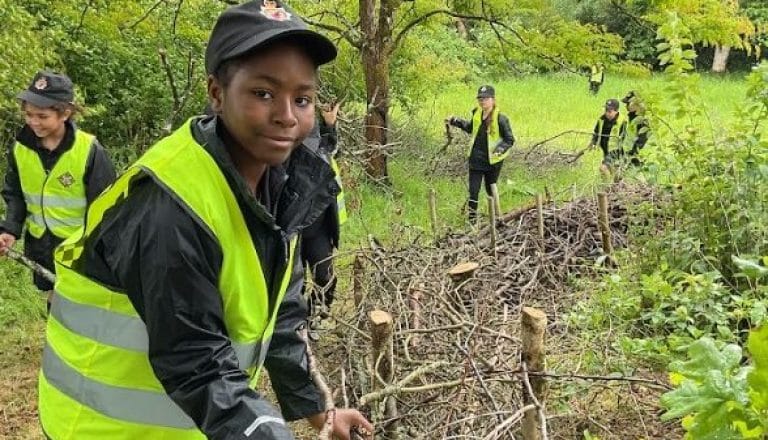 Mini Police help at the American Museum